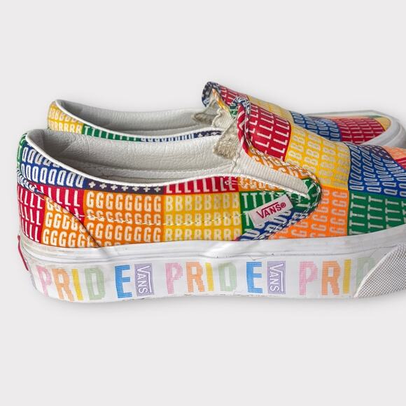 Vans Classic Rainbow Pride Slip-On Sneakers Women’s 8.5, Men’s 7 Canvas LGBTQ - Picture 4 of 7